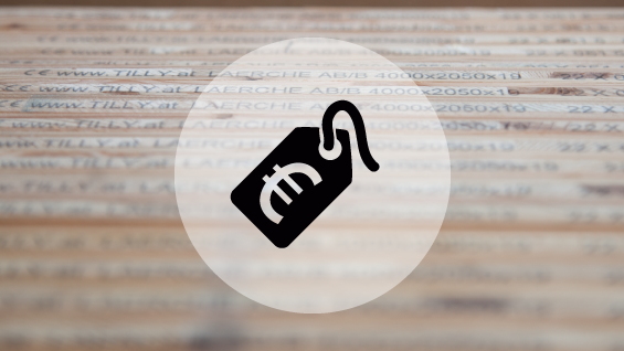 Étiquette de prix stylisée sur un fond de planches en bois, suggérant des informations commerciales.